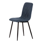 Židle jídelní, modrá látka, nohy černý kov