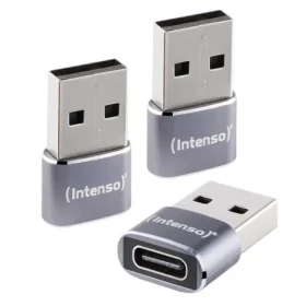 Intenso C480A antracitová / Adaptér USB-C na USB-A / Hliníkové tělo / 3 ks / USB 2.0 (7600013)