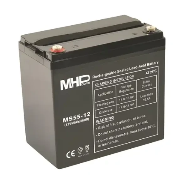 MHPower MS55-12 / Olověný akumulátor / VRLA AGM / 12V / 55Ah (MS55-12)