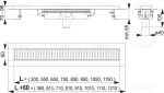 Alcadrain Podlahový žlab s okrajem pro perforovaný rošt, svislý odtok APZ1101-300 APZ1101-300
