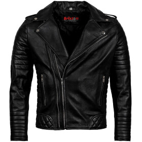 Pánská Kožená Bunda Křivák Dark Tiger Grandioso Brixton Černá Velikost: XS