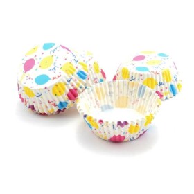Dortisimo Perfect Home košíčky na muffiny Bílé s barevnými balónky (100 ks)
