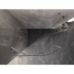 MEXEN/S - Lunar sprchový kout čtvrtkruh křídlový levá 100 x 80, transparent, nikl kartáčovaný 833-100L-080P-97-00