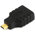 Logo redukce micro HDMI samec - HDMI samice černá / Redukce / zlacené konektory