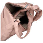 Stylová dámská koženková crossbody kabelka Gianni, světle růžová