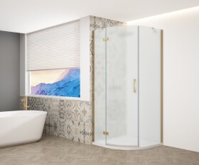 GELCO - TRINITY GOLD čtvrtkruhový kout 900x900 levý, matné sklo, GT6590ML-G GT6590ML-G