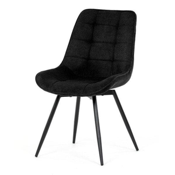 Židle jídelní, černá látka, černý kov, otočný mechanismus 90°/90° (L/P) - funkce reset