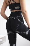 Dámský fitness set top + push up legíny - černá Velikost: S / M