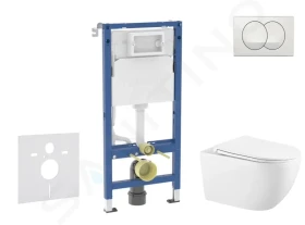 Geberit Set předstěnové instalace, klozetu Gaia a sedátka softclose, tlačítko Delta, bílá SANI11CA3143B