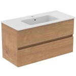 IDEAL STANDARD - Eurovit+ Skříňka s umyvadlem, 55x100x44 cm, 2 zásuvky, přírodní dub R0575Y8