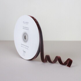Bella Rose Sametová stuha 1 cm – Brown (10 m), hnědá barva, textil