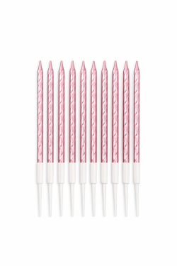 Cake star Dortové svíčky spirálové růžové 10ks
