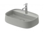 DURAVIT - Zencha Umyvadlo na desku 55x39 cm, bez přepadu, otvor pro baterii, DuraCeram, WonderGliss, matná šedá 23745567711