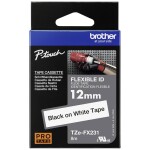 Obchod Šetřílek Brother TZE-FX231, 12mm, černý tisk/bílý podklad - originální páska laminovaná flexibilní