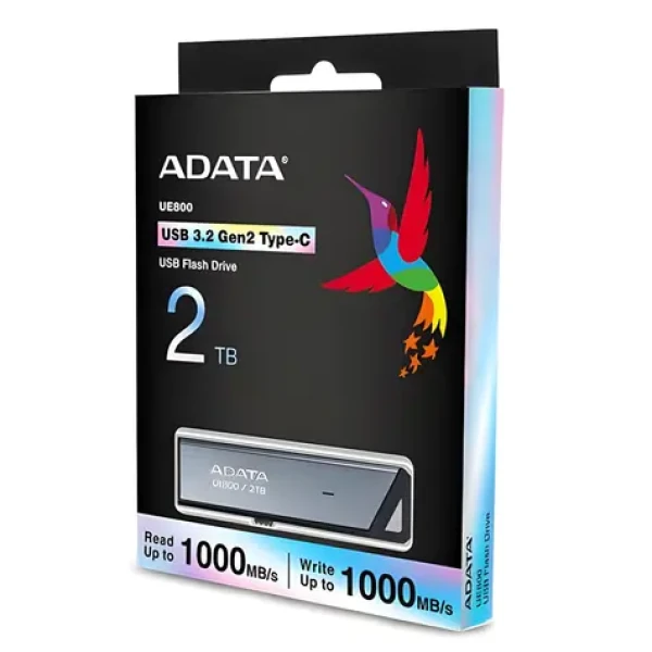 ADATA UE800 2TB stříbrná / Flash disk / USB-C 3.2 Gen 2 / 1000/1000 MB/s (AELI-UE800-2T-CSG)