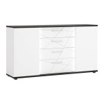 Komoda Venezia VENK01 2D4S bílý alpský/dub vicenza černá/mdf bílý L