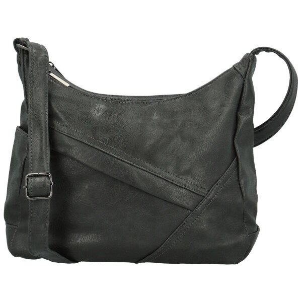Trendy dámská koženková crossbody kabelka Riva, šedá