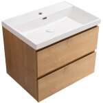 CERANO - Koupelnová skříňka Carole - keramické umyvadlo Viano - dub medový - 60,9x62,5x46,5 CER-169737