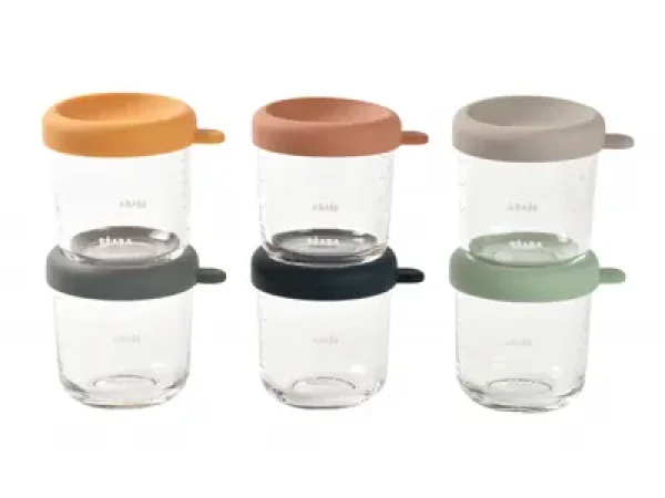 Rozbaleno - Beaba Kelímky na jídlo skleněné 6x 250 ml Sunrise / rozbaleno (914008BB.rozbaleno)