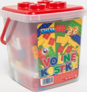 Stavebnice Cheva 22 Volné kostky plast 17x22x17cm 242ks v kbelíku
