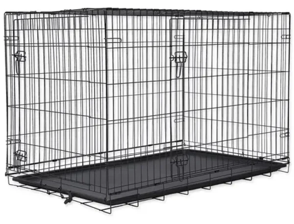 DOG FANTASY Klec skládací XXL 2 dveře / Klec pro psy / 121 x 74 x 82 cm / kov, plast (454-907025)