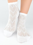 Ponožky Noviti SB118 Jacquard Leaf 35-42 bílá 39-42