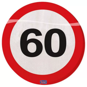 Tarra Ubrousky dopravní značka 60 let, 33x33cm 20ks