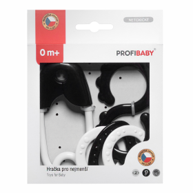 Chrastítko 2 ks černobíla plast 13cm 2 barvy v krabičce 12,5x16cm 0m+ - Haribo