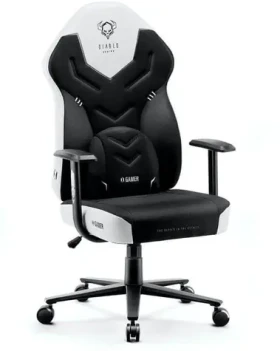 Diablo X-Gamer 2.0 Normal černo-bílá / herní židle / syntetická kůže / pojezdová kolečka / nosnost 150 kg (X-GAMERSW)