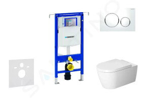 GEBERIT - Duofix Modul pro závěsné WC s tlačítkem Sigma20, bílá/lesklý chrom + Duravit ME by Starck - WC a sedátko, Rimless, SoftClose 111.355.00.5 NM4