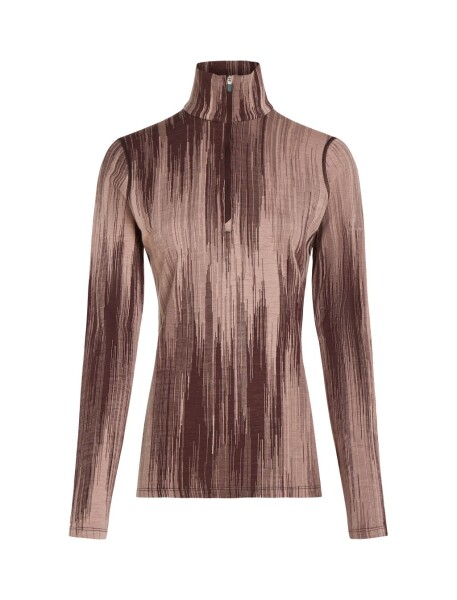 Dámské merino tričko s dlouhým rukávem ICEBREAKER Wmns 260 Vertex LS Half Zip Peak AOP, Java/Summt/Blush/J velikost: M