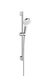 HANSGROHE - Crometta Set sprchové hlavice, tyče a hadice, EcoSmart 9 l/min, bílá/chrom 26535400