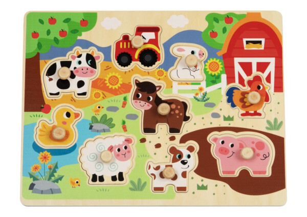 BABU - Dřevěné vkládací puzzle velká Farma - Babu