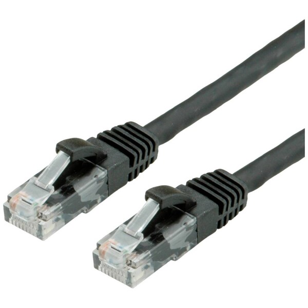 Value 21.99.1463 RJ45 síťové kabely, propojovací kabely CAT 6A U/UTP 3.00 m černá nestíněný 1 ks
