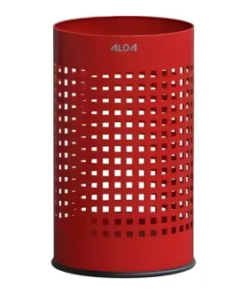ALDA Officer červená / Odpadkový koš / děrovaný / lakovaná ocel / 18 l