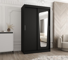Šatní skříň Abi Moka Rozměry: 120 cm, Barva korpusu + barva dveří: Černá + Černá