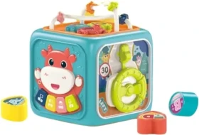 CHIPOLINO Motorická kostka 6v1 Animals modrá