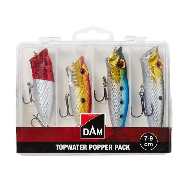 DAM Sada wobleru Topwater Popper Pack Box 7-9cm 4ks,DAM Sada wobleru Topwater Popper Pack Box 7-9cm 4ks
