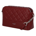 Módní prošívaná dámská koženková crossbody Freay, červená