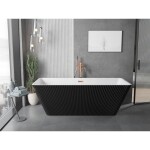 MEXEN/S - Tava volně stojící vana reliéf 170 x 75, bílá/černá, sifon a přepad růžové zlato 52851707575-60