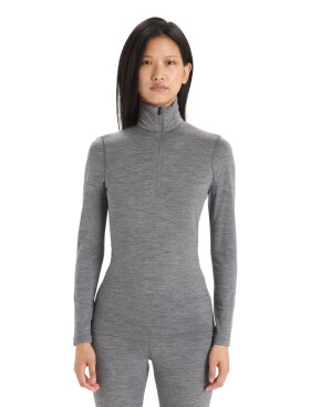 Dámské merino tričko s dlouhým rukávem ICEBREAKER Wmns 200 Oasis LS Half Zip, Gritstone Heather velikost: M
