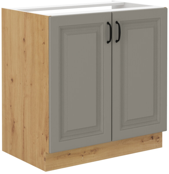 Spodní skříňka pod dřez Stilo 80 ZL 2F BB Barva korpusu: Dub artisan, Barva dvířek: Clay Grey
