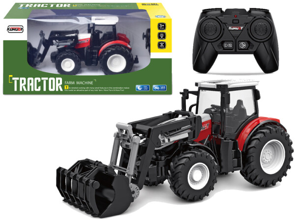 Mamido Traktor s pohyblivou lopatou na dálkové ovládání RC 1:24 červený