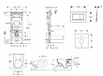 GEBERIT - Duofix Set předstěnové instalace, klozetu a sedátka Villeroy Boch, tlačítka Sigma30, DirectFlush, SoftClose, CeramicPlus, matný chrom/chrom SANI11CK2101