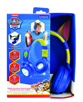 Lexibook 3D bezdrátová sluchátka Tlapková patrola se světelnými efekty a limitem hlasitosti - Alltoys Lexibook