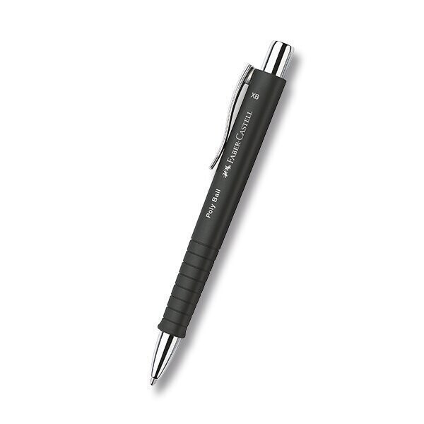 Kuličkové pero Faber-Castell Poly Ball Silver, XB - černá