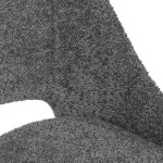 Židle jídelní, šedá látka, kovové nohy, broušená nerez.