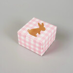 Cake star Velikonoční krabička kostka růžová 10x10x6,5 cm