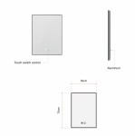 Erga Megan, LED zrcadlo 50x70cm v černém rámu, 1840 lm, 3 barvy světla, zadní osvětlení, ERG-V01-MEGAN-5070-BK