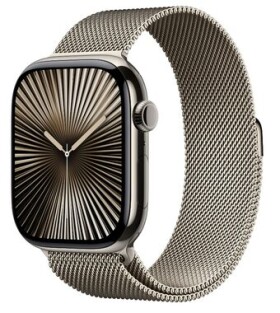 Apple Watch Series 10 GPS+Cellular 46mm Přírodní titanové tělo - Přírodní milánský tah (S/M) / 130–180 mm (MC7Q4)